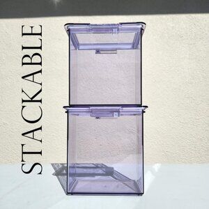 2X The Home Edit Medium Canisters Food Storage Containers Clear 4" x 6" x 6" Pan